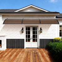 Auvent VEVOR pour entrée de porte, 96,5 x 297 cm, auvent de fenêtre de porte d'entrée extérieur avec drainage et support ABS, protection contre la pluie, la neige et le soleil, marron