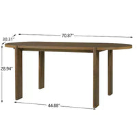 Ensemble de salle à manger 7 pièces moderne Christopher Knight Home Thiago en hévéa avec dossier incurvé et table ovale