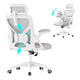 VASAGLE Ergonomic Mesh Office Chair with Adjustable Lumbar Support and Headrest, 90-105 Tilt Function, Wide Seat, FlipUp Armrests