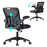 VASAGLE Chaise de Bureau Ergonomique en Maille avec Support Lombaire Réglable, Fonction d'Inclinaison 90-105°, Siège Large, Accoudoirs Relevables