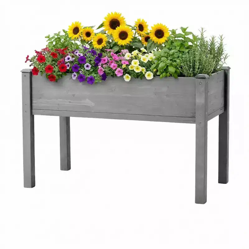 Grand carré potager surélevé avec pieds, 48 L x 24 l x 30 H, en bois massif
