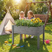 Grand carré potager surélevé avec pieds, 48 L x 24 l x 30 H, en bois massif