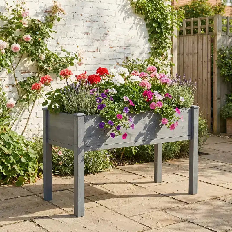 Grand carré potager surélevé avec pieds, 48 L x 24 l x 30 H, en bois massif