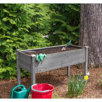 Grand carré potager surélevé avec pieds, 48 L x 24 l x 30 H, en bois massif