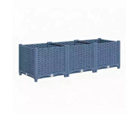 Carre de jardin sureleve en plastique bleu avec trous de drainage pour interieur/extérieur, 47,2x15,7x14,6 pouces