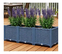 Carre de jardin sureleve en plastique bleu avec trous de drainage pour interieur/extérieur, 47,2x15,7x14,6 pouces
