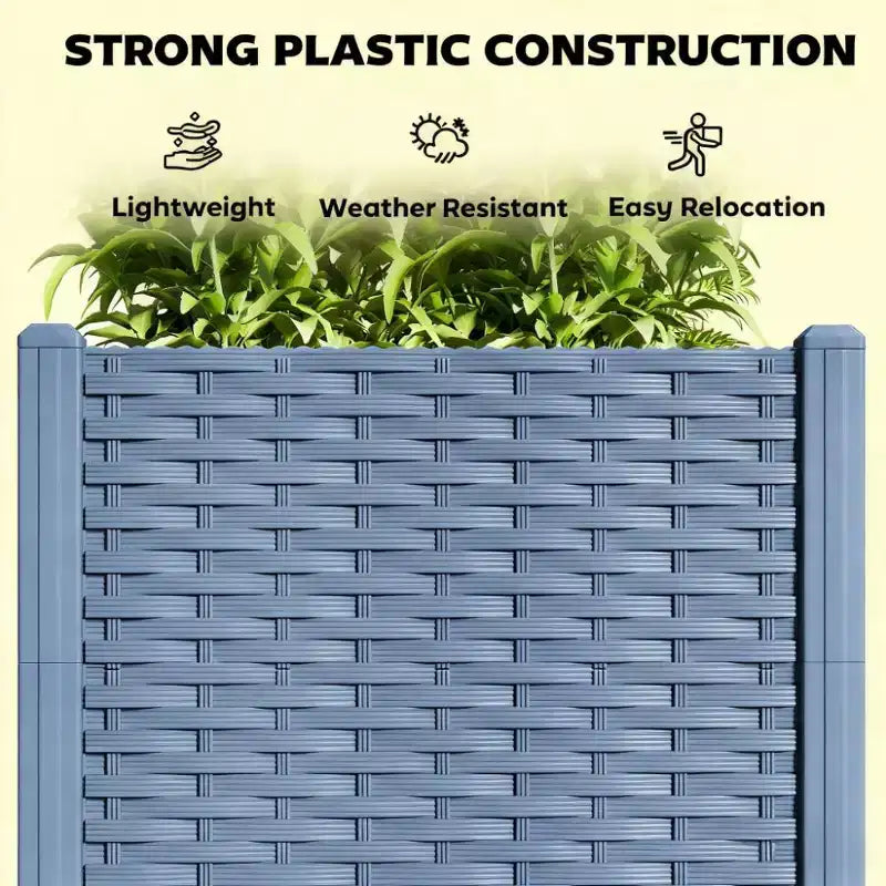 Carre de jardin sureleve en plastique bleu avec trous de drainage pour interieur/extérieur, 47,2x15,7x14,6 pouces