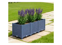 Carre de jardin sureleve en plastique bleu avec trous de drainage pour interieur/extérieur, 47,2x15,7x14,6 pouces
