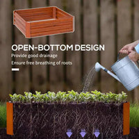 Lot de 2 carres de jardin sureleves en acier galvanise brun fonce, 39,25x39,25x11,75 pouces