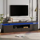 High Gloss TV Stand for 75/80/85 Inch TV, Modern Entertainment Center with Lights & Glass Shelves, Media Console for Living Room & Bedroom