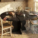 GustoWave 47-63 Table à manger ronde extensible pour 4-8 personnes, table de cuisine ovale style ferme, cadre en métal, peu encombrante
