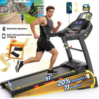 Tapis Roulant Électrique Pliable 3 CV avec Application et Bluetooth Noir