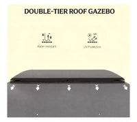 Auvent gazebo d'extérieur, gazebo de patio, avec filet, toit aere