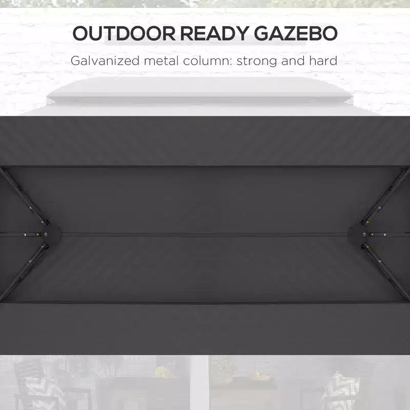 Auvent gazebo d'extérieur, gazebo de patio, avec filet, toit aere