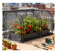 Tente de protection pour plantes, cage de protection pour cultures avec deux portes zippées, sac de rangement et piquets de fixation, pour jardin, cour, pelouse