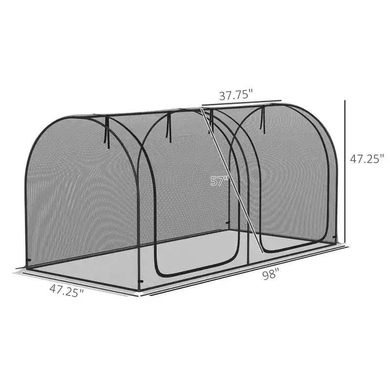 Tente de protection pour plantes, cage de protection pour cultures avec deux portes zippées, sac de rangement et piquets de fixation, pour jardin, cour, pelouse