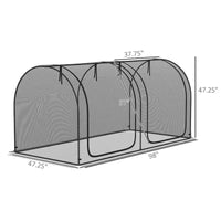 Tente de protection pour plantes, cage de protection pour cultures avec deux portes zippées, sac de rangement et piquets de fixation, pour jardin, cour, pelouse
