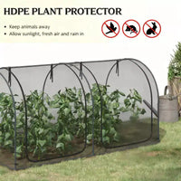 Tente de protection pour plantes, cage de protection pour cultures avec deux portes zippées, sac de rangement et piquets de fixation, pour jardin, cour, pelouse