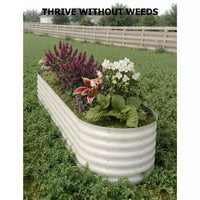 Bacs de jardin surélevés en acier galvanisé, résistants à la rouille, montage facile, pour légumes/fleurs d'extérieur, beiges, lot de 2, disponibles en plusieurs tailles