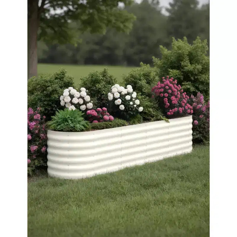 Bacs de jardin surélevés en acier galvanisé, résistants à la rouille, montage facile, pour légumes/fleurs d'extérieur, beiges, lot de 2, disponibles en plusieurs tailles