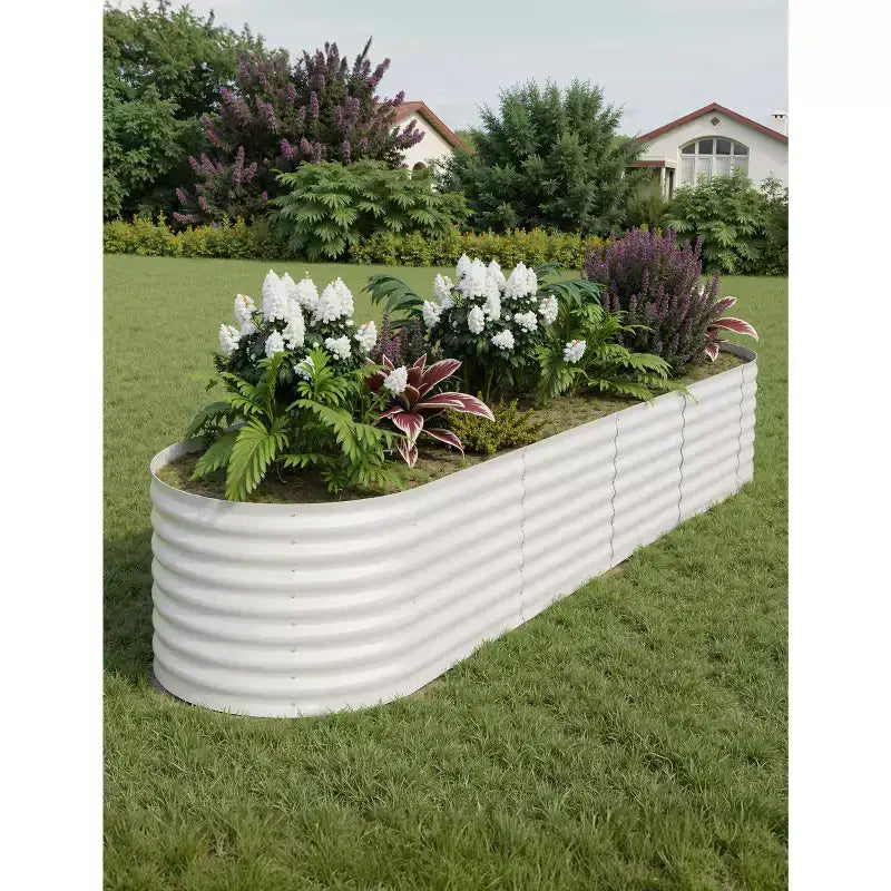 Bacs de jardin surélevés en acier galvanisé, résistants à la rouille, montage facile, pour légumes/fleurs d'extérieur, beiges, lot de 2, disponibles en plusieurs tailles