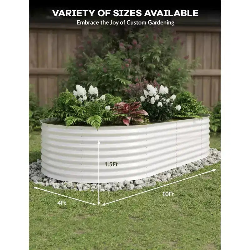 Bacs de jardin surélevés en acier galvanisé, résistants à la rouille, montage facile, pour légumes/fleurs d'extérieur, beiges, lot de 2, disponibles en plusieurs tailles
