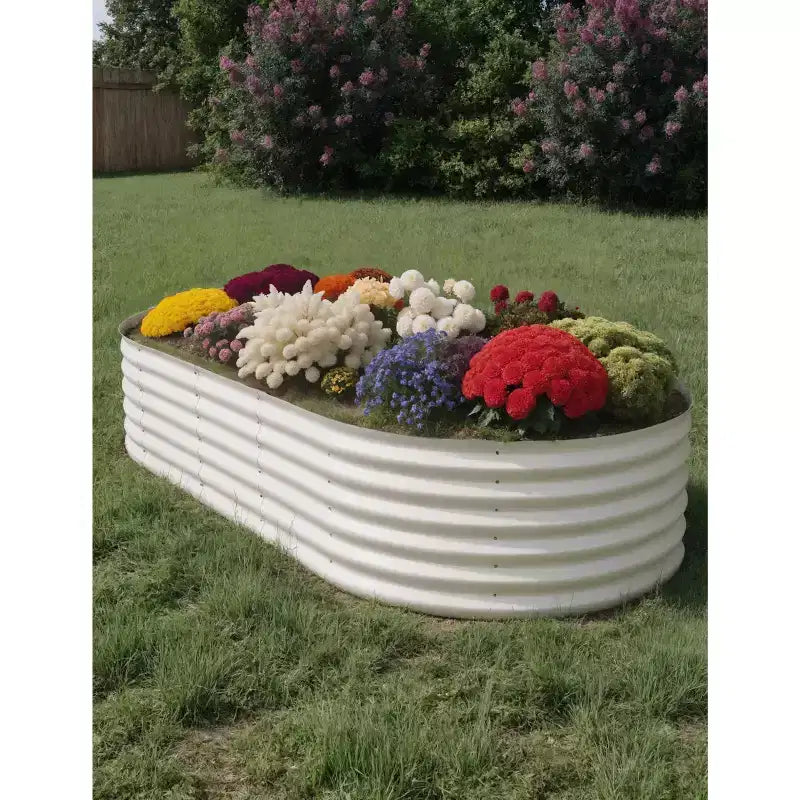 Bacs de jardin surélevés en acier galvanisé, résistants à la rouille, montage facile, pour légumes/fleurs d'extérieur, beiges, lot de 2, disponibles en plusieurs tailles