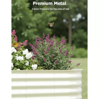 Bacs de jardin surélevés en acier galvanisé, résistants à la rouille, montage facile, pour légumes/fleurs d'extérieur, beiges, lot de 2, disponibles en plusieurs tailles