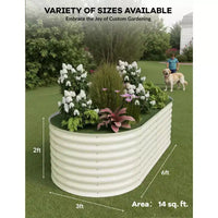 Bacs de jardin surélevés en acier galvanisé, résistants à la rouille, montage facile, pour légumes/fleurs d'extérieur, beiges, lot de 2, disponibles en plusieurs tailles