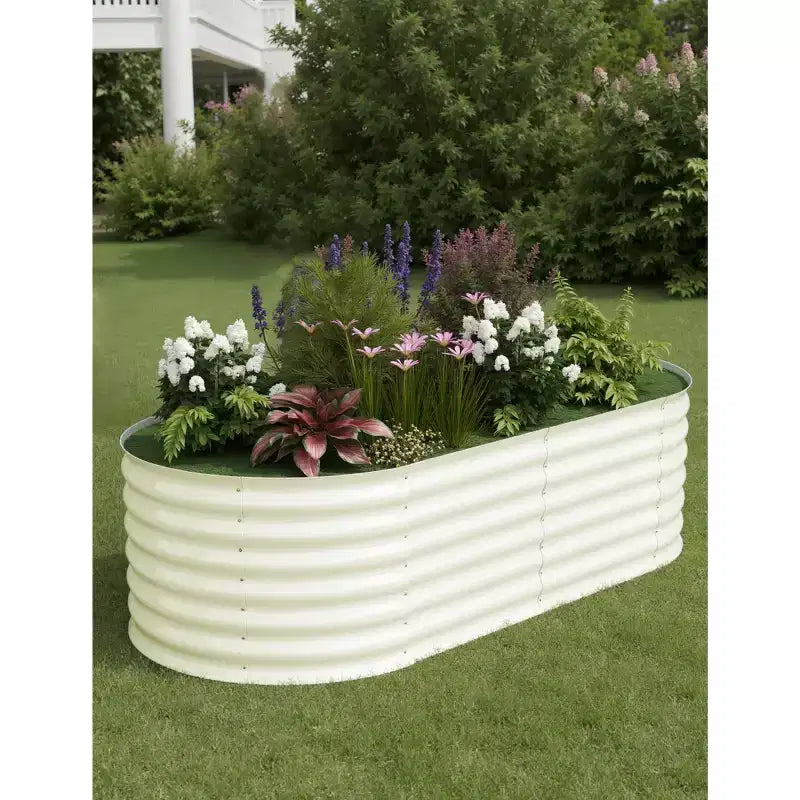 Bacs de jardin surélevés en acier galvanisé, résistants à la rouille, montage facile, pour légumes/fleurs d'extérieur, beiges, lot de 2, disponibles en plusieurs tailles