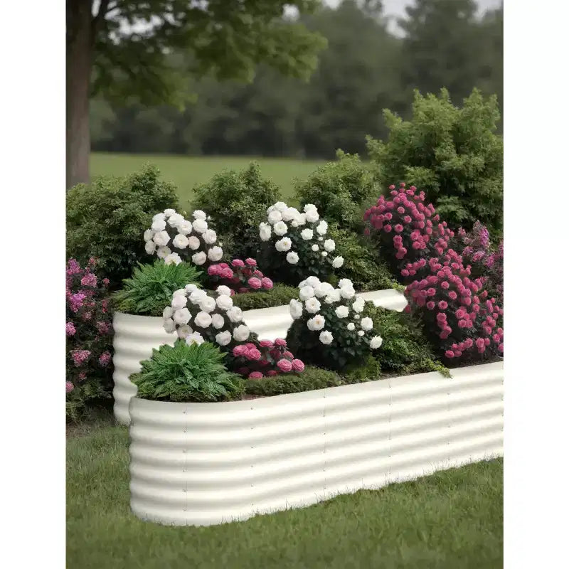 Bacs de jardin surélevés en acier galvanisé, résistants à la rouille, montage facile, pour légumes/fleurs d'extérieur, beiges, lot de 2, disponibles en plusieurs tailles