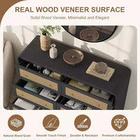 Commode à 6 tiroirs en rotin Acekool, commode moderne pour chambre à coucher, salon et couloir