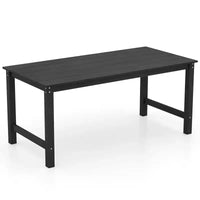 Table de salle à manger d'extérieur Costway en PEHD pour 6 personnes 67 Table de patio avec plateau aspect bois
