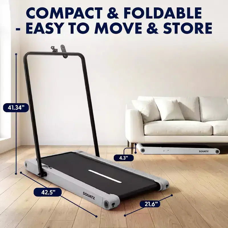 Tapis de marche 2-en-1 Squatz avec plaques vibrantes et guidon blanc