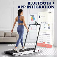 Tapis de marche 2-en-1 Squatz avec plaques vibrantes et guidon blanc
