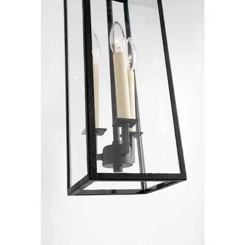 Beckham Suspension d'extérieur 3 lumières - 6 pouces de large par 21,25 pouces de haut - finition fer forge