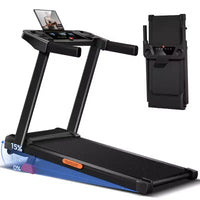 Tapis de marche inclinable à 15% avec poignée - Tapis de course pliable silencieux de 2,5 CV pour la maison, le bureau, tapis de marche portable sous le bureau