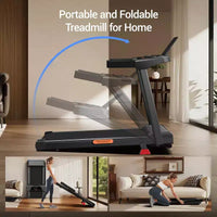 Tapis de marche inclinable à 15% avec poignée - Tapis de course pliable silencieux de 2,5 CV pour la maison, le bureau, tapis de marche portable sous le bureau