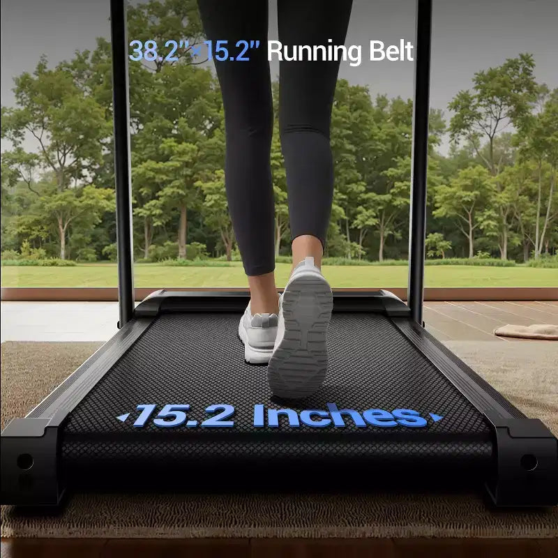 Tapis de marche inclinable à 15% avec poignée - Tapis de course pliable silencieux de 2,5 CV pour la maison, le bureau, tapis de marche portable sous le bureau