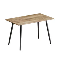FurnitureR Table à manger rectangulaire moderne avec plateau en MDF et pieds en métal, table de cuisine et salle à manger pour la maison, l'appartement, la salle à manger