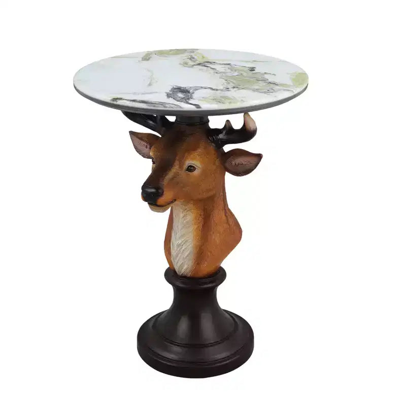 Zeus & Ruta table d'appoint tête de cerf, table d'extrémité statue animale pour décoration de salon
