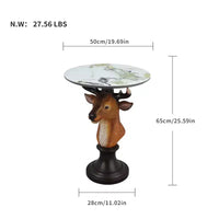 Zeus & Ruta table d'appoint tête de cerf, table d'extrémité statue animale pour décoration de salon