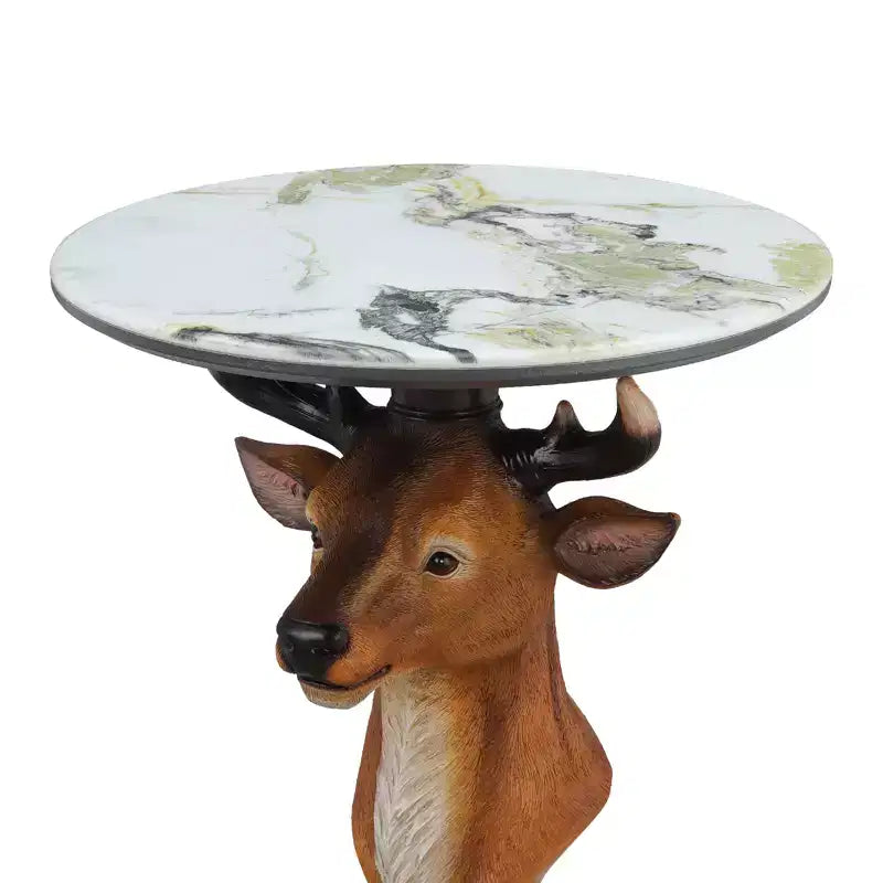 Zeus & Ruta table d'appoint tête de cerf, table d'extrémité statue animale pour décoration de salon