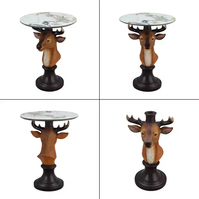 Zeus & Ruta table d'appoint tête de cerf, table d'extrémité statue animale pour décoration de salon