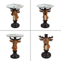 Zeus & Ruta table d'appoint tête de cerf, table d'extrémité statue animale pour décoration de salon