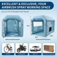Cabine de peinture gonflable - Tente de pulvérisation portable avec filtration HEPA à 3 couches, souffleur de 480 W, tissu Oxford 210D pour voiture et meubles