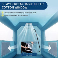 Cabine de peinture gonflable - Tente de pulvérisation portable avec filtration HEPA à 3 couches, souffleur de 480 W, tissu Oxford 210D pour voiture et meubles