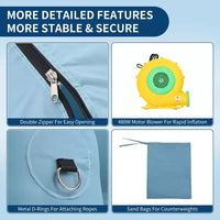 Cabine de peinture gonflable - Tente de pulvérisation portable avec filtration HEPA à 3 couches, souffleur de 480 W, tissu Oxford 210D pour voiture et meubles