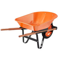 Brouette-chariot 5 pi³ avec capacité 265 lb, conception à une roue, roues à voie large 16 pour pelouse et ferme