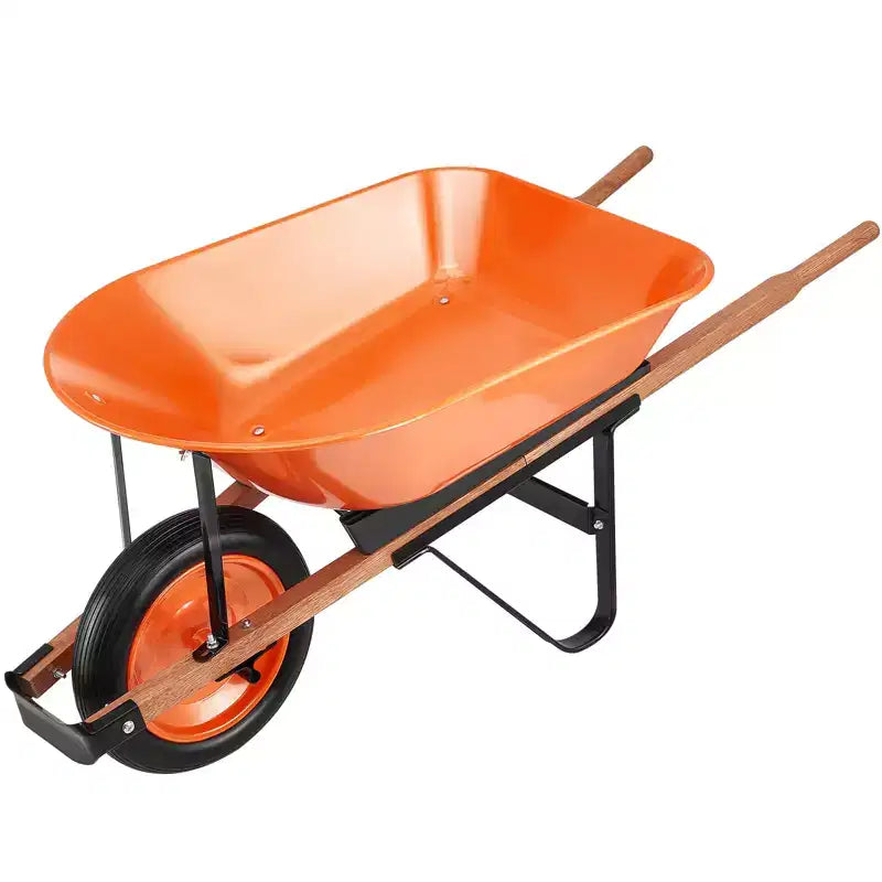 Brouette-chariot 5 pi³ avec capacité 265 lb, conception à une roue, roues à voie large 16 pour pelouse et ferme